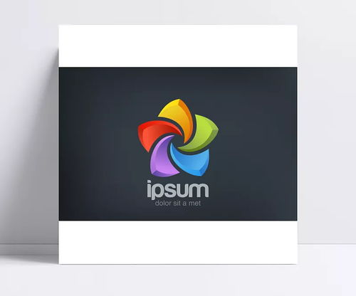 立體五彩花朵logo設(shè)計矢量素材 創(chuàng)意logo圖形,標志設(shè)計,商標設(shè)計,公司logo,矢量標志,矢量素材 蒲公英,王艷